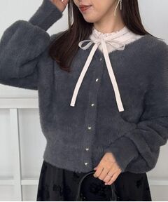 Couture Brooch / クチュールブローチ カーディガン・ボレロ | 【ふわふわ/前後2WAY】フェザーカーディトップス