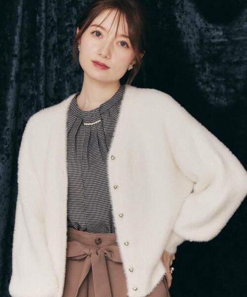 Couture Brooch / クチュールブローチ ニット・セーター | 【ふわふわ/前後2WAY】フェザーカーディトップス | 詳細12