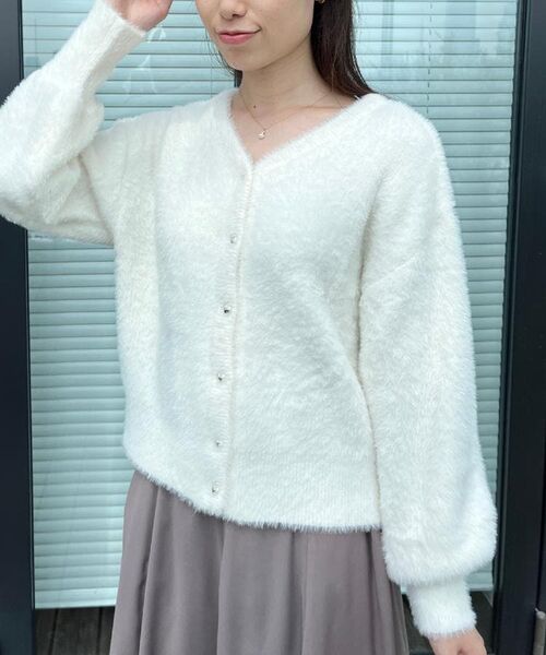 Couture Brooch / クチュールブローチ ニット・セーター | 【ふわふわ/前後2WAY】フェザーカーディトップス | 詳細20