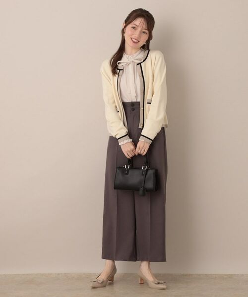 Couture Brooch / クチュールブローチ カーディガン・ボレロ | 【高見え・通勤・大人可愛い】配色総針スカラカーディガン | 詳細1