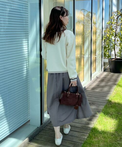 Couture Brooch / クチュールブローチ カーディガン・ボレロ | 【高見え・通勤・大人可愛い】配色総針スカラカーディガン | 詳細14