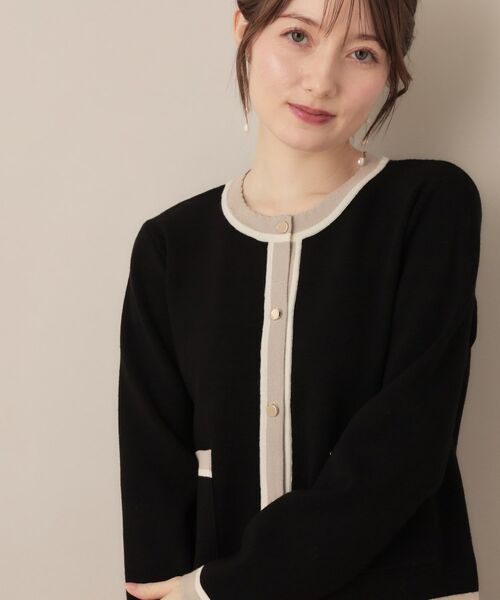 Couture Brooch / クチュールブローチ カーディガン・ボレロ | 【高見え・通勤・大人可愛い】配色総針スカラカーディガン | 詳細19