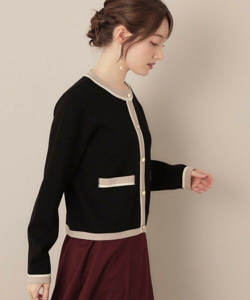 Couture Brooch / クチュールブローチ カーディガン・ボレロ | 【高見え・通勤・大人可愛い】配色総針スカラカーディガン | 詳細20
