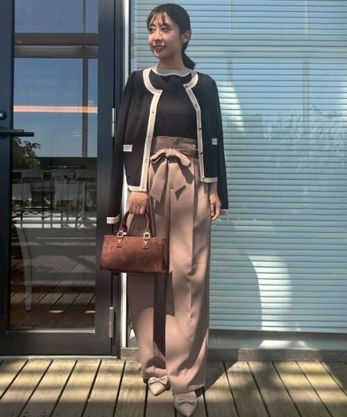 Couture Brooch / クチュールブローチ カーディガン・ボレロ | 【高見え・通勤・大人可愛い】配色総針スカラカーディガン | 詳細25