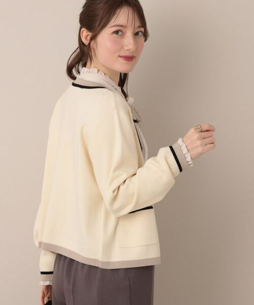 Couture Brooch / クチュールブローチ カーディガン・ボレロ | 【高見え・通勤・大人可愛い】配色総針スカラカーディガン | 詳細6