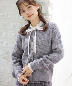 Couture Brooch / クチュールブローチ カーディガン・ボレロ | 【大人可愛い・きれいめ・通勤】ケーブルカーディガン