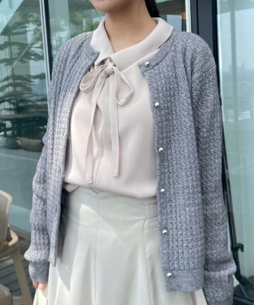 Couture Brooch / クチュールブローチ カーディガン・ボレロ | 【大人可愛い・きれいめ・通勤】ケーブルカーディガン | 詳細14
