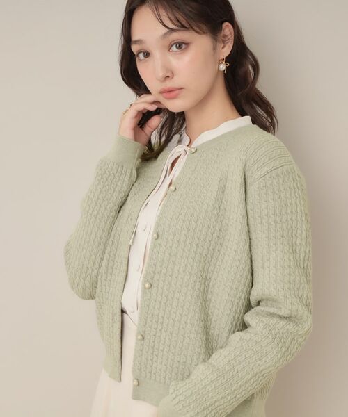 Couture Brooch / クチュールブローチ カーディガン・ボレロ | 【大人可愛い・きれいめ・通勤】ケーブルカーディガン | 詳細29