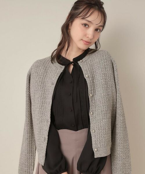 Couture Brooch / クチュールブローチ カーディガン・ボレロ | 【大人可愛い・きれいめ・通勤】ケーブルカーディガン | 詳細4