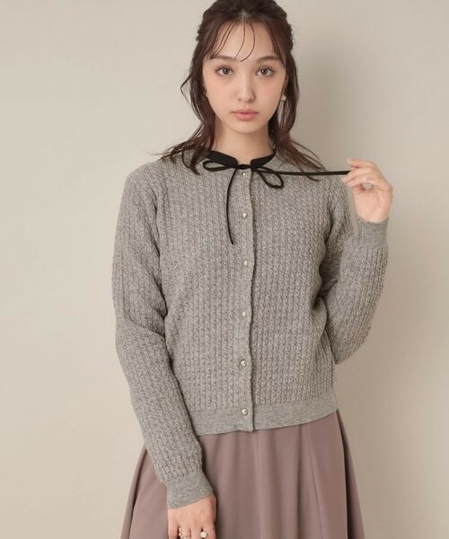 Couture Brooch / クチュールブローチ カーディガン・ボレロ | 【大人可愛い・きれいめ・通勤】ケーブルカーディガン | 詳細6