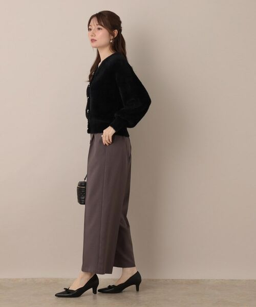 Couture Brooch / クチュールブローチ ニット・セーター | 【高見え・大人可愛い】ビジューリボン釦 前後2WAYフェザーカーディガントップス | 詳細12