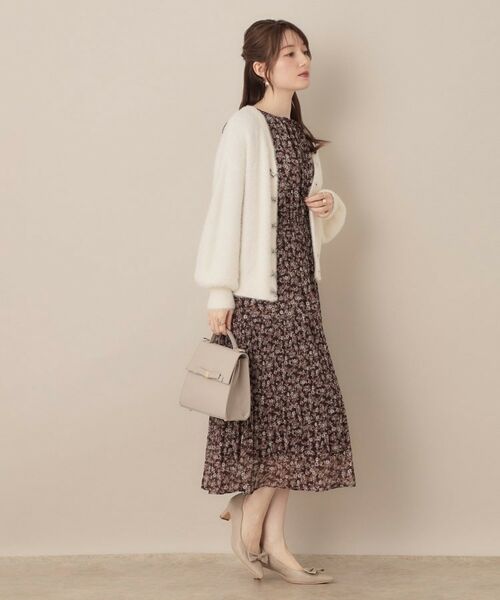 Couture Brooch / クチュールブローチ ニット・セーター | 【高見え・大人可愛い】ビジューリボン釦 前後2WAYフェザーカーディガントップス | 詳細2