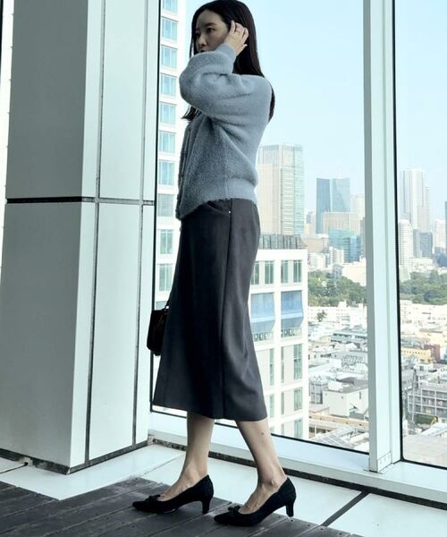 Couture Brooch / クチュールブローチ ニット・セーター | 【高見え・大人可愛い】ビジューリボン釦 前後2WAYフェザーカーディガントップス | 詳細29