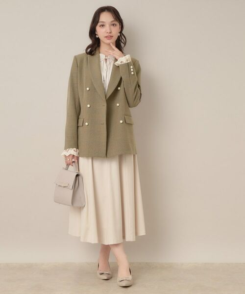 Couture Brooch / クチュールブローチ テーラードジャケット | 【高見え・きれいめ・通勤】レースカフス パール調釦テーラードジャケット | 詳細26