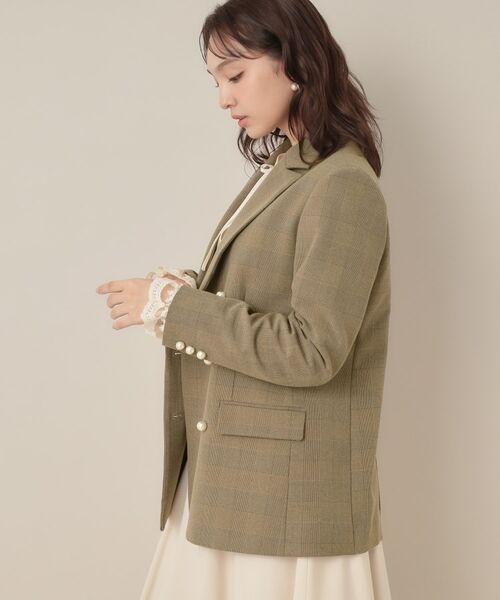 Couture Brooch / クチュールブローチ テーラードジャケット | 【高見え・きれいめ・通勤】レースカフス パール調釦テーラードジャケット | 詳細30