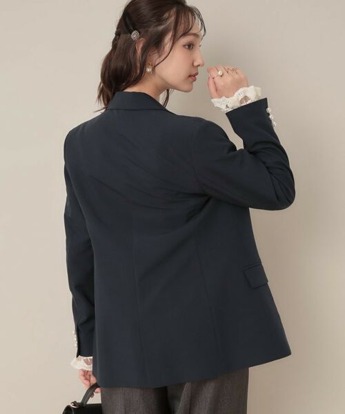 Couture Brooch / クチュールブローチ テーラードジャケット | 【高見え・きれいめ・通勤】レースカフス パール調釦テーラードジャケット | 詳細5