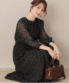 Couture Brooch / クチュールブローチ ロング・マキシ丈ワンピース | 【一枚で着映える・花柄・通勤】前後2WAYシフォン楊柳小花ワンピース