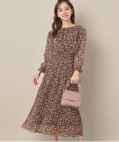 Couture Brooch / クチュールブローチ ロング・マキシ丈ワンピース | 【一枚で着映える・花柄・通勤】前後2WAYシフォン楊柳小花ワンピース