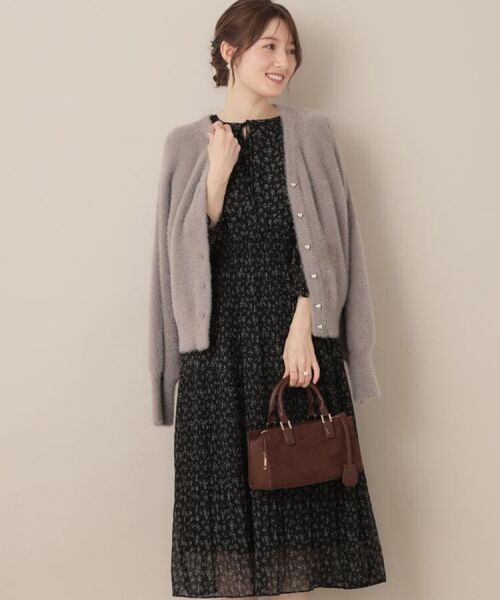 Couture Brooch / クチュールブローチ ロング・マキシ丈ワンピース | 【一枚で着映える・花柄・通勤】前後2WAYシフォン楊柳小花ワンピース | 詳細13