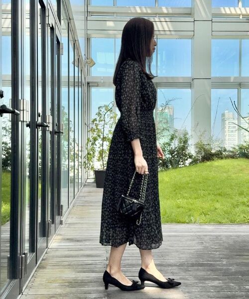 Couture Brooch / クチュールブローチ ロング・マキシ丈ワンピース | 【一枚で着映える・花柄・通勤】前後2WAYシフォン楊柳小花ワンピース | 詳細15