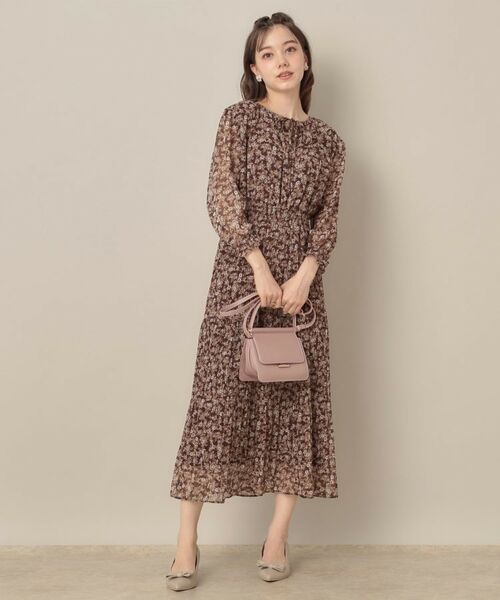 Couture Brooch / クチュールブローチ ロング・マキシ丈ワンピース | 【一枚で着映える・花柄・通勤】前後2WAYシフォン楊柳小花ワンピース | 詳細18