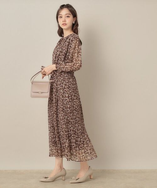 Couture Brooch / クチュールブローチ ロング・マキシ丈ワンピース | 【一枚で着映える・花柄・通勤】前後2WAYシフォン楊柳小花ワンピース | 詳細19