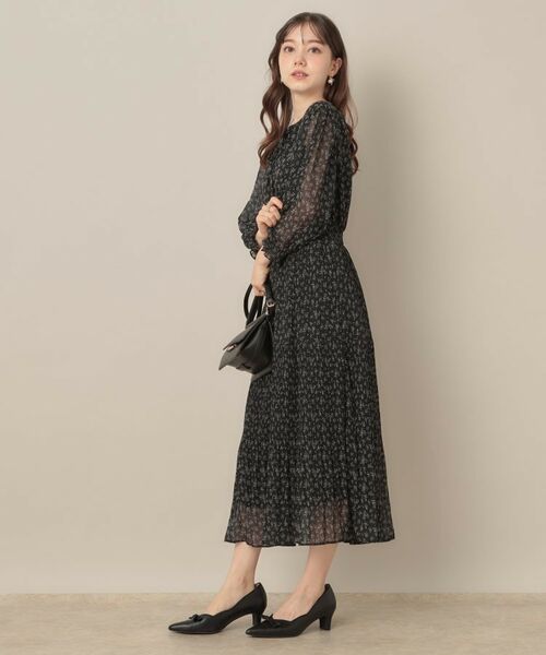 Couture Brooch / クチュールブローチ ロング・マキシ丈ワンピース | 【一枚で着映える・花柄・通勤】前後2WAYシフォン楊柳小花ワンピース | 詳細2