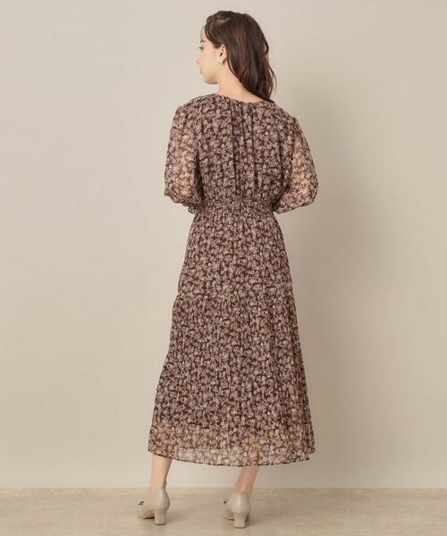 Couture Brooch / クチュールブローチ ロング・マキシ丈ワンピース | 【一枚で着映える・花柄・通勤】前後2WAYシフォン楊柳小花ワンピース | 詳細20