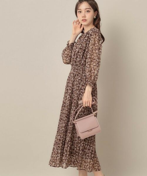 Couture Brooch / クチュールブローチ ロング・マキシ丈ワンピース | 【一枚で着映える・花柄・通勤】前後2WAYシフォン楊柳小花ワンピース | 詳細23