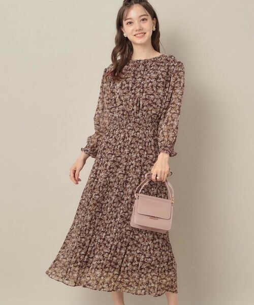 Couture Brooch / クチュールブローチ ロング・マキシ丈ワンピース | 【一枚で着映える・花柄・通勤】前後2WAYシフォン楊柳小花ワンピース | 詳細25