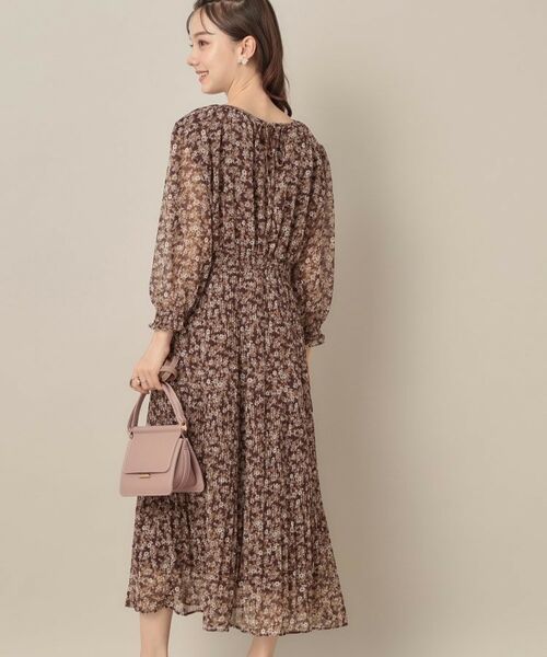 Couture Brooch / クチュールブローチ ロング・マキシ丈ワンピース | 【一枚で着映える・花柄・通勤】前後2WAYシフォン楊柳小花ワンピース | 詳細26