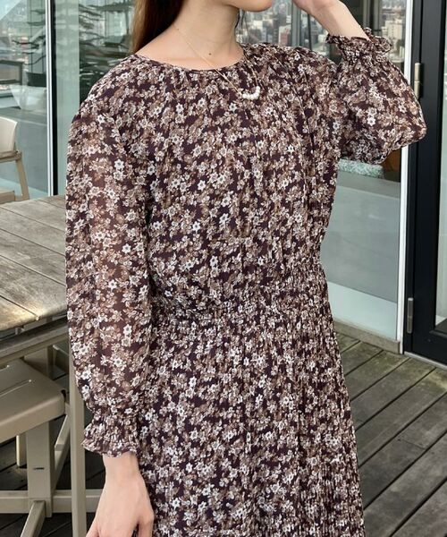 Couture Brooch / クチュールブローチ ロング・マキシ丈ワンピース | 【一枚で着映える・花柄・通勤】前後2WAYシフォン楊柳小花ワンピース | 詳細30