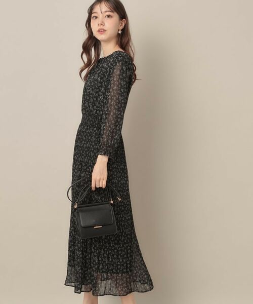 Couture Brooch / クチュールブローチ ロング・マキシ丈ワンピース | 【一枚で着映える・花柄・通勤】前後2WAYシフォン楊柳小花ワンピース | 詳細5