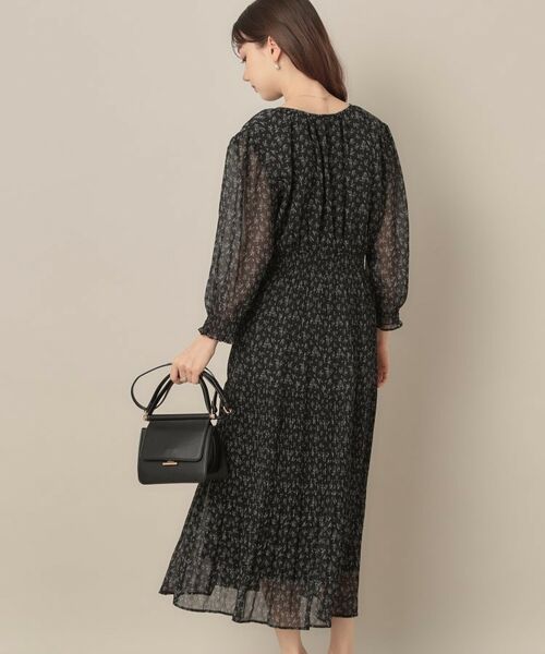 Couture Brooch / クチュールブローチ ロング・マキシ丈ワンピース | 【一枚で着映える・花柄・通勤】前後2WAYシフォン楊柳小花ワンピース | 詳細6