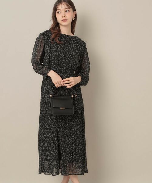 Couture Brooch / クチュールブローチ ロング・マキシ丈ワンピース | 【一枚で着映える・花柄・通勤】前後2WAYシフォン楊柳小花ワンピース | 詳細7