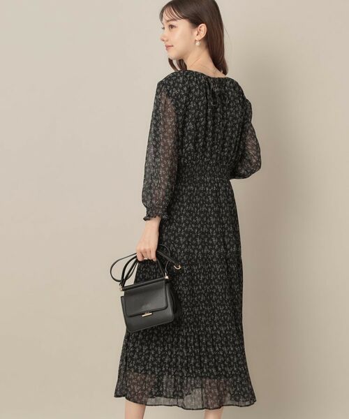 Couture Brooch / クチュールブローチ ロング・マキシ丈ワンピース | 【一枚で着映える・花柄・通勤】前後2WAYシフォン楊柳小花ワンピース | 詳細8