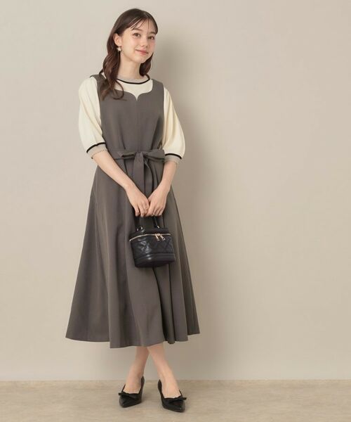 Couture Brooch / クチュールブローチ ロング・マキシ丈ワンピース | 【帯電防止・通勤】ハートネック フレアージャンスカ | 詳細1