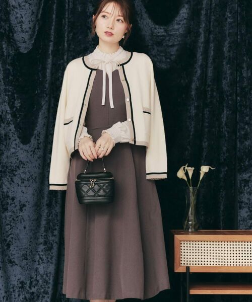 Couture Brooch / クチュールブローチ ロング・マキシ丈ワンピース | 【帯電防止・通勤】ハートネック フレアージャンスカ | 詳細15