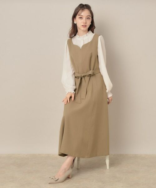 Couture Brooch / クチュールブローチ ロング・マキシ丈ワンピース | 【帯電防止・通勤】ハートネック フレアージャンスカ | 詳細24