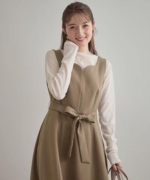 Couture Brooch / クチュールブローチ ロング・マキシ丈ワンピース | 【帯電防止・通勤】ハートネック フレアージャンスカ | 詳細25