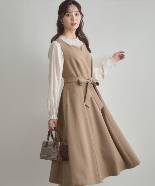 Couture Brooch / クチュールブローチ ロング・マキシ丈ワンピース | 【帯電防止・通勤】ハートネック フレアージャンスカ | 詳細27