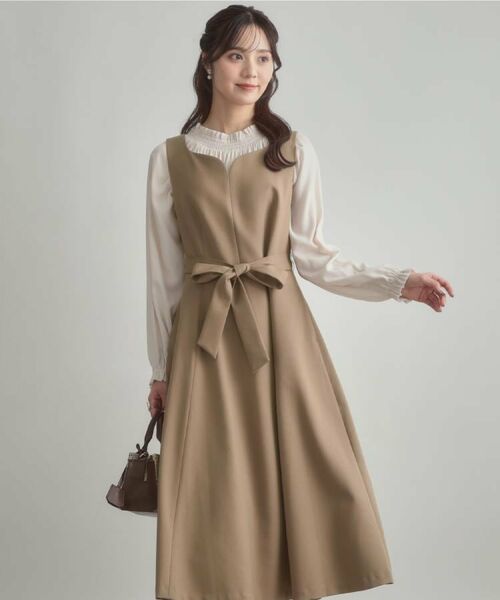 Couture Brooch / クチュールブローチ ロング・マキシ丈ワンピース | 【帯電防止・通勤】ハートネック フレアージャンスカ | 詳細28