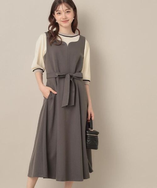 Couture Brooch / クチュールブローチ ロング・マキシ丈ワンピース | 【帯電防止・通勤】ハートネック フレアージャンスカ | 詳細3