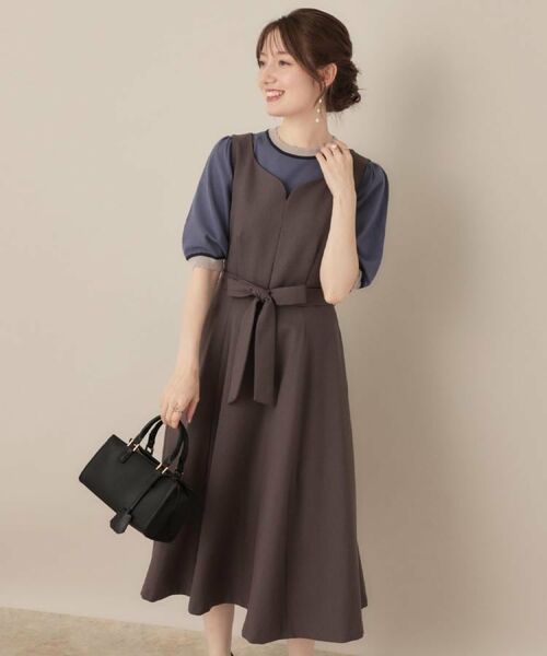 Couture Brooch / クチュールブローチ ロング・マキシ丈ワンピース | 【帯電防止・通勤】ハートネック フレアージャンスカ | 詳細6