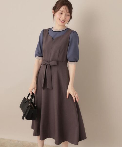 Couture Brooch / クチュールブローチ ロング・マキシ丈ワンピース | 【帯電防止・通勤】ハートネック フレアージャンスカ | 詳細7