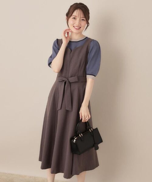 Couture Brooch / クチュールブローチ ロング・マキシ丈ワンピース | 【帯電防止・通勤】ハートネック フレアージャンスカ | 詳細8