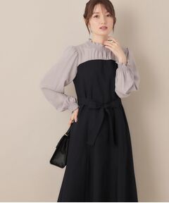 Couture Brooch / クチュールブローチ ミニ丈・ひざ丈ワンピース | 【レイヤード風・きれいめ・通勤】ドッキングベアワンピース