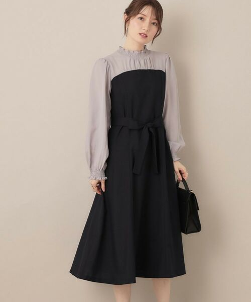 Couture Brooch / クチュールブローチ ミニ丈・ひざ丈ワンピース | 【レイヤード風・きれいめ・通勤】ドッキングベアワンピース | 詳細16