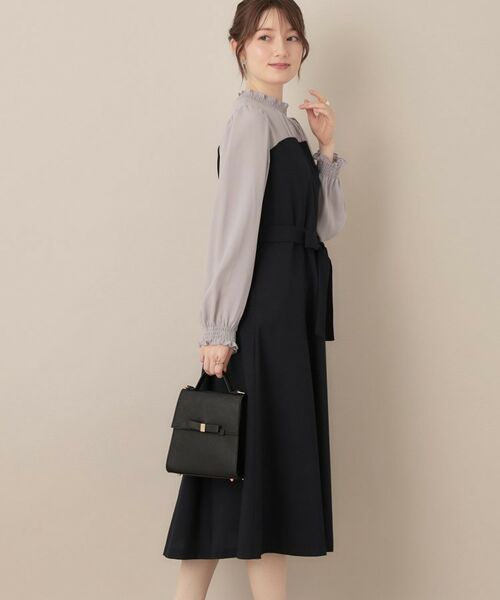 Couture Brooch / クチュールブローチ ミニ丈・ひざ丈ワンピース | 【レイヤード風・きれいめ・通勤】ドッキングベアワンピース | 詳細17