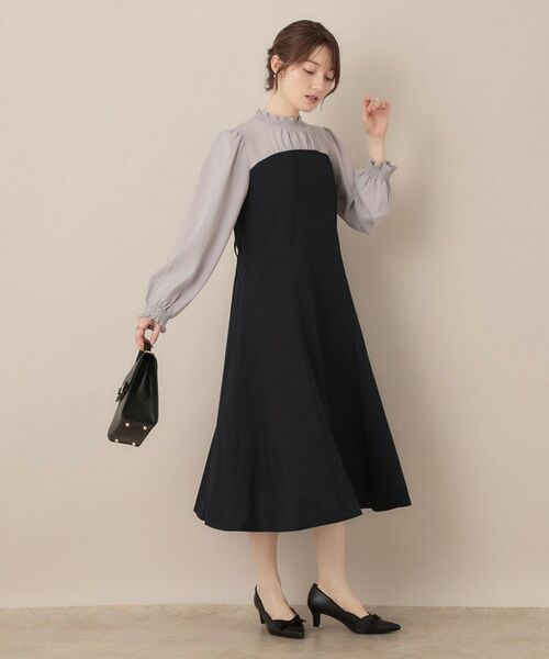 Couture Brooch / クチュールブローチ ミニ丈・ひざ丈ワンピース | 【レイヤード風・きれいめ・通勤】ドッキングベアワンピース | 詳細19